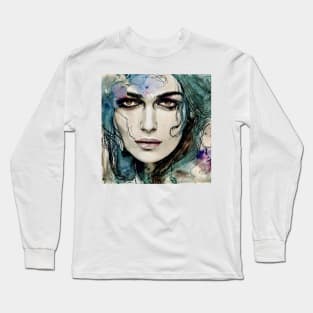 portrait of Keira Knightley Long Sleeve T-Shirt